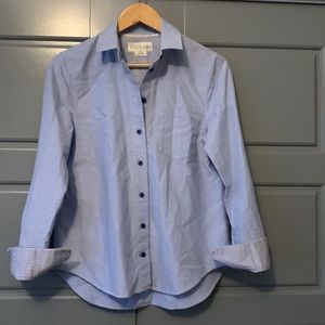 Kate Spade blue button down w/ seersucker details